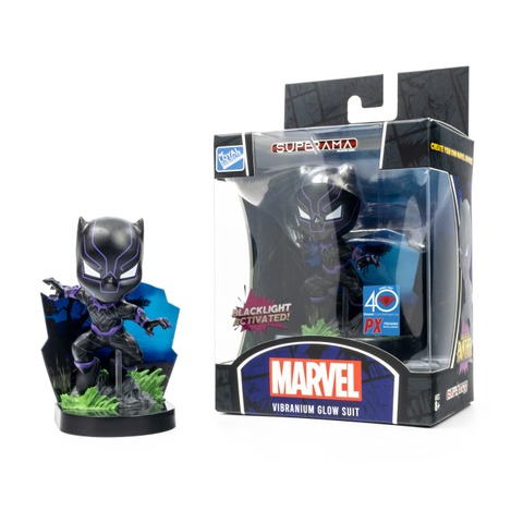 The Loyal Subjects - Superama Black Panther Vibranium Glow Suit PX Diorama